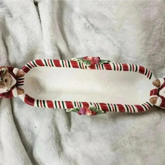 FITZ & FLOYD Peppermint Teddy Cracker Tray - Picture 5 of 9